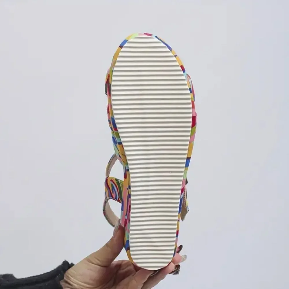 Beautiful colorful wedge sandals sz 10.5